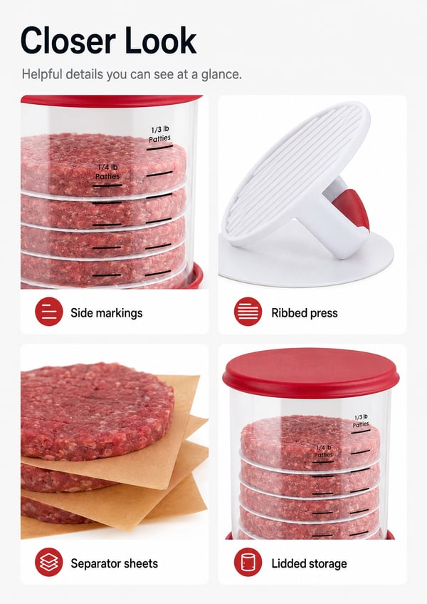 Perfekt hamburgerpress-set