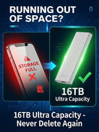 🏆Hurtigt udsalg⚡ Over 50.000 solgt! Næsten udsolgt - 🔥16 TB bærbar mini-SSD med stor kapacitet af Type C