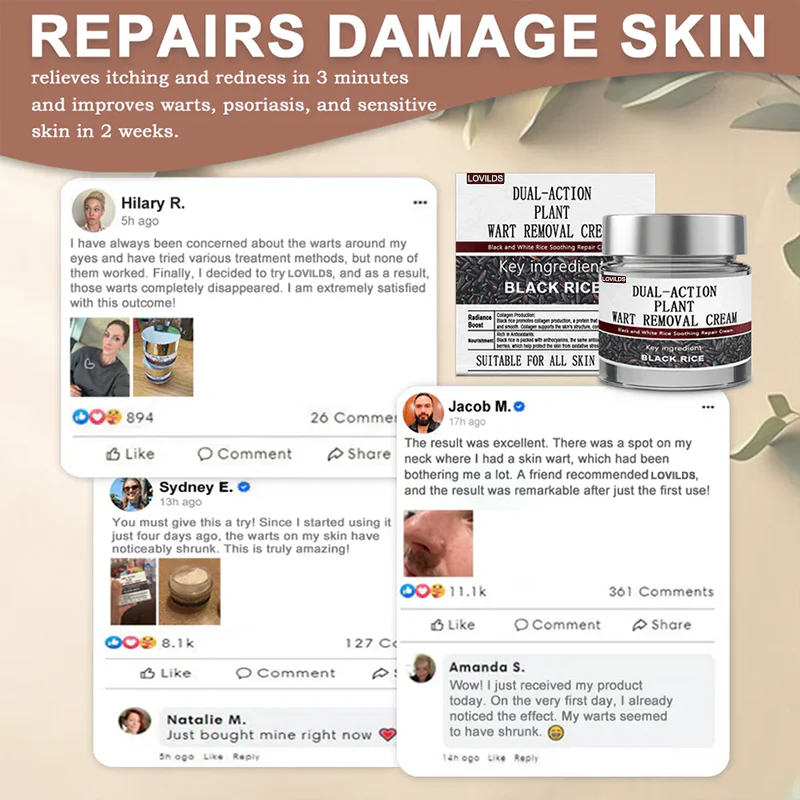 Black Rice Skin Repair Essence Cream ⚕️ FDA-certifierad (tar bort vårtor och hudutväxter, förbättrar keratinuppbyggnad och seborroiskt eksem, follikulär keratos, åldersfläckar och blåmärken)