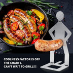 Sjove Pølseholdere "Stående Mand" – 4 stk Grilltilbehør til Pølser og BBQ