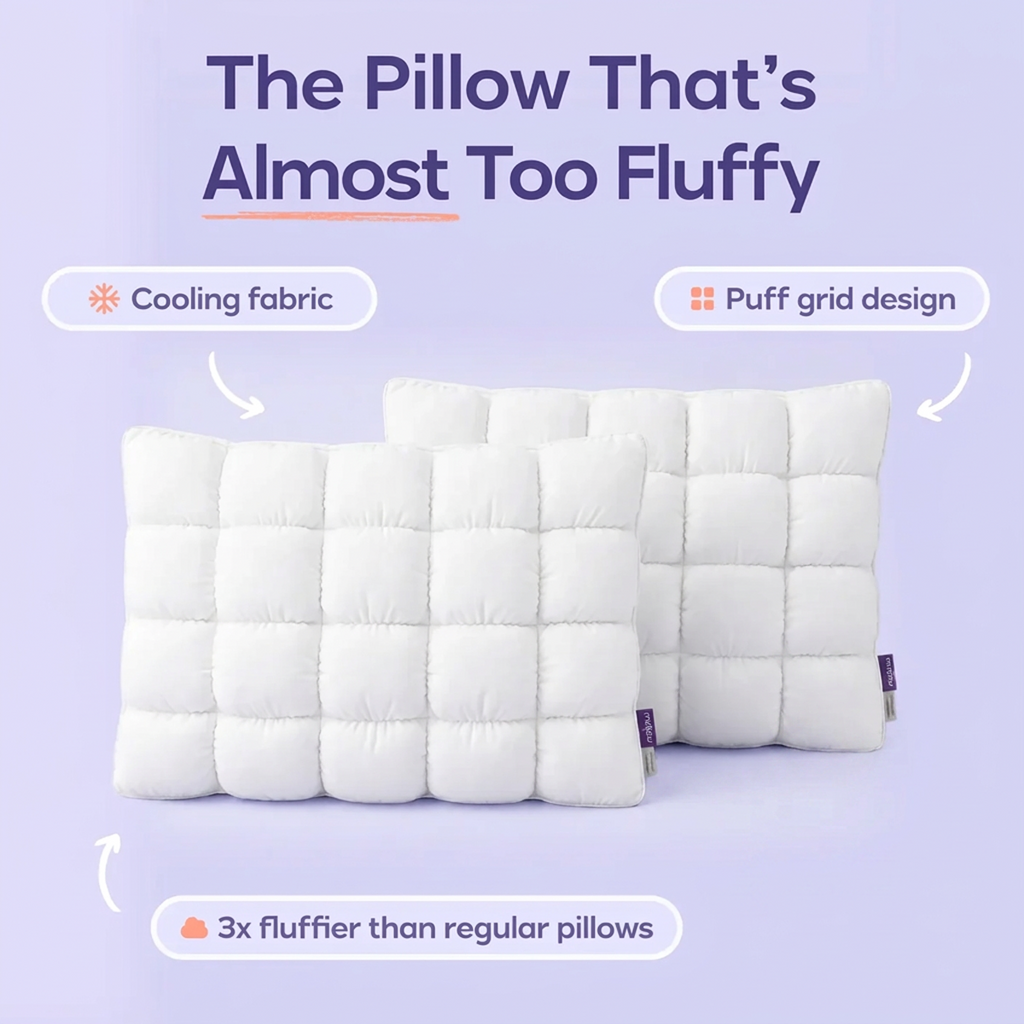 ☁️ Söv som på moln varje natt – Mellow Sleep Puff Pillow 🎉