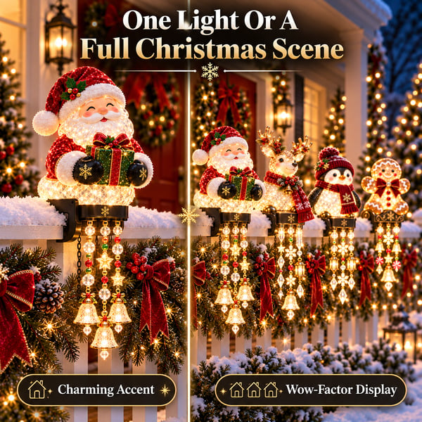 🎄 Julbelysning till verandaräcke – 4 festliga karaktärsdesigner