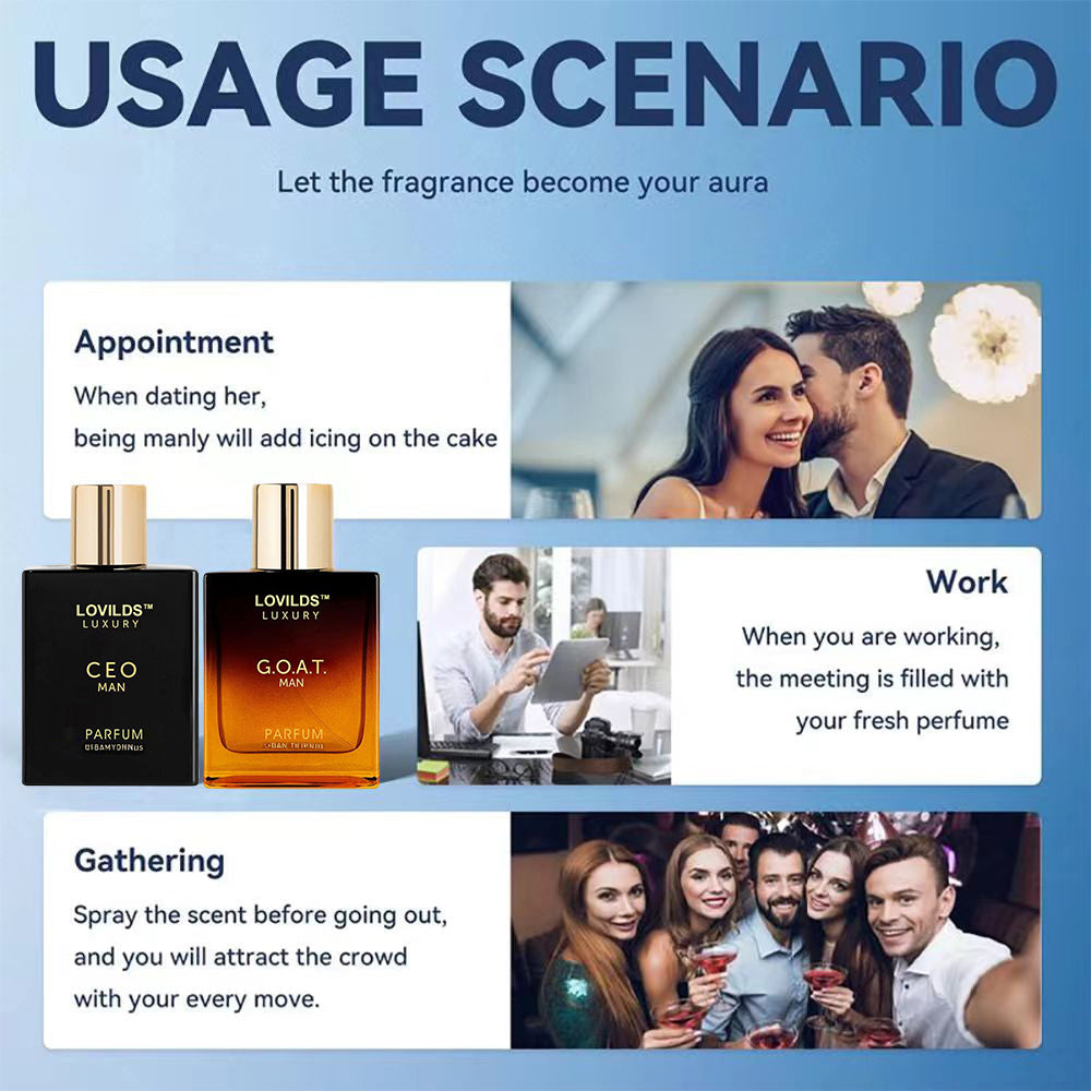 Sidste 3 timer: 50% RABAT🔥Herreduftsæt med CEO MAN parfume og GOAT MAN aroma