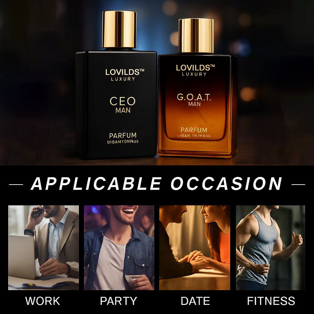 Sidste 3 timer: 50% RABAT🔥Herreduftsæt med CEO MAN parfume og GOAT MAN aroma