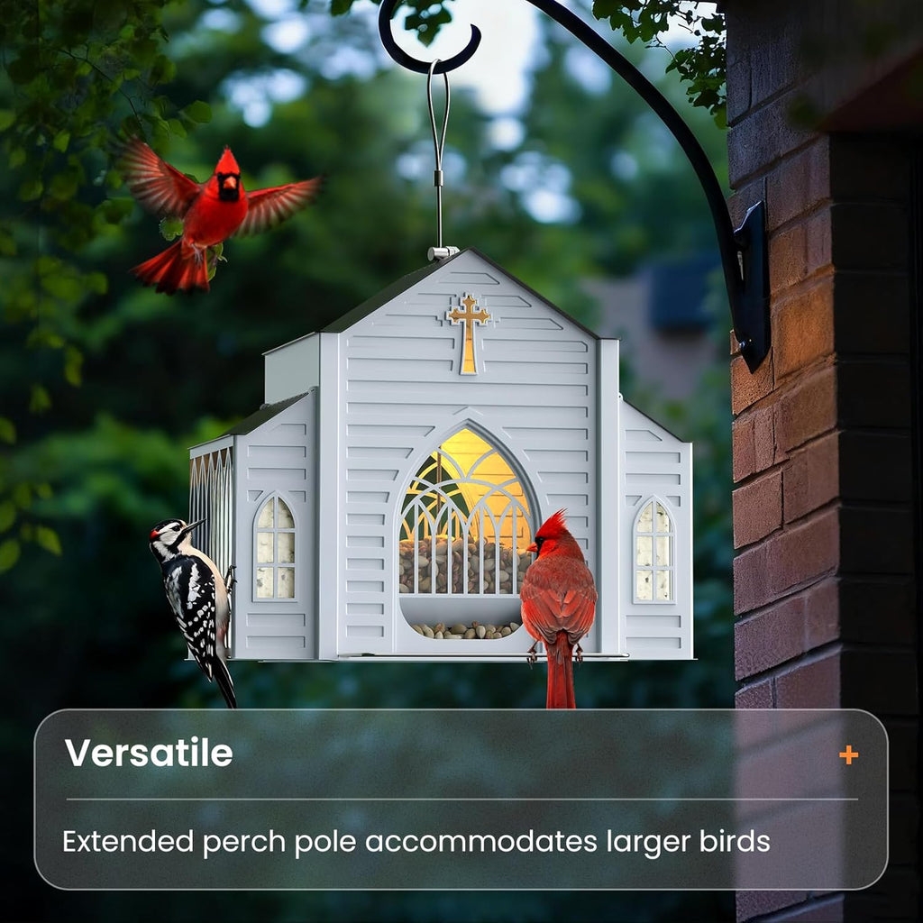 ✝️Siste dag 50 % RABATT-🔥Kirkeformet soldrevet fuglemater i metall🎁Kjøp 2 Gratis frakt