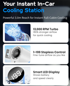 🥵☀️Extrem kylning: 100-stegs bärbar turbofläkt med smart LED-display!
