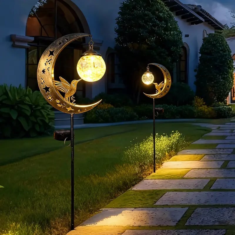 🌙✨ Hummingbird Moon solcellelampe til haven