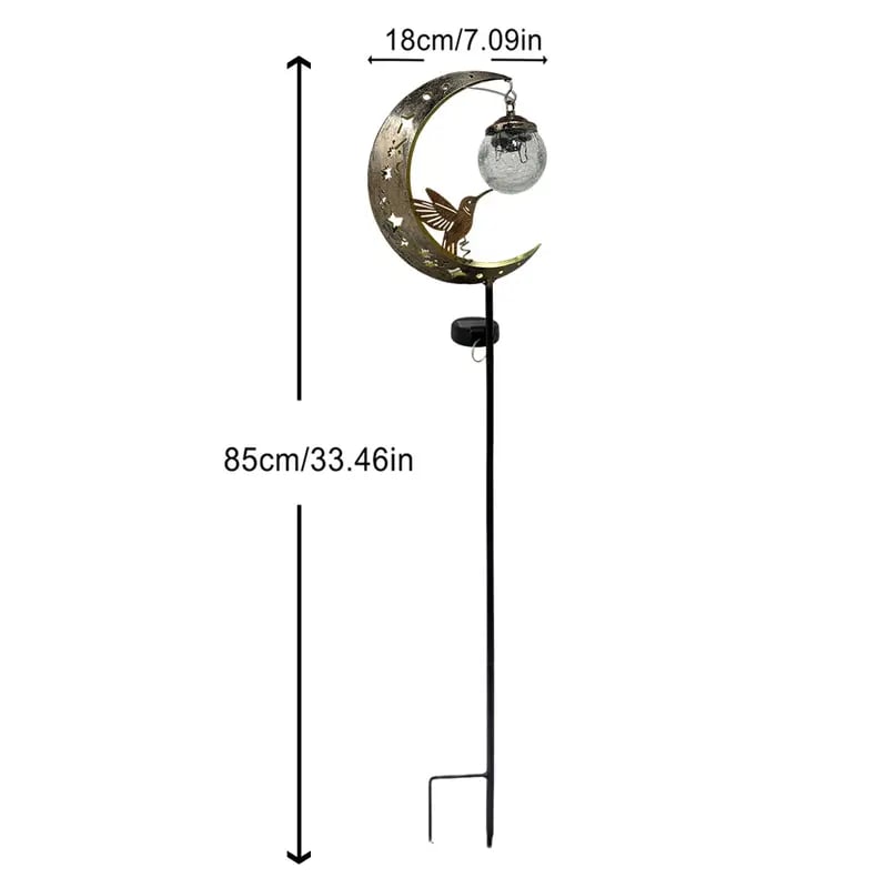 🌙✨ Hummingbird Moon solcellelampe til haven