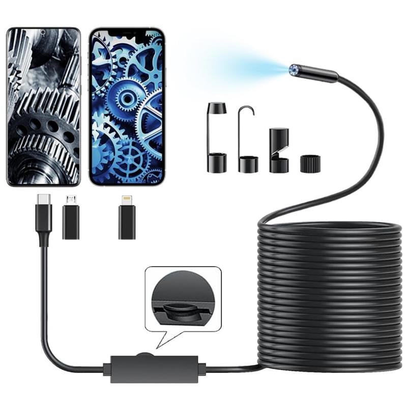 🔍 Se vad som döljer sig i trånga utrymmen – HD-inspektionskamera för mobilen! 🎉
