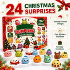 🎁 24 Dagar av mjuk julmagi – Adventskalender med söta dumpling-squishies! 🎉