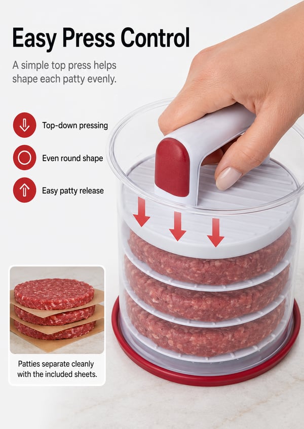 Perfekt hamburgerpress-set