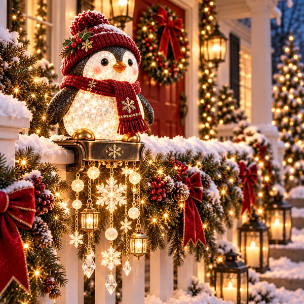 🎄 Julbelysning till verandaräcke – 4 festliga karaktärsdesigner