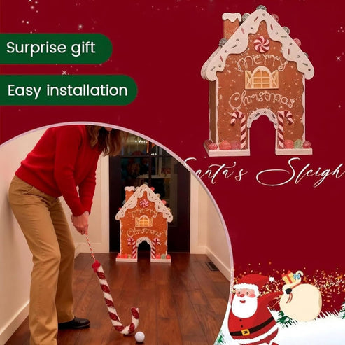 🍪 50% RABAT NU! ✨ Gingerbread Golf Sæt - Festligt julespil med 2 puttere og 6 huller til familiesjov i ferien 🎄🏌️‍♂️ 