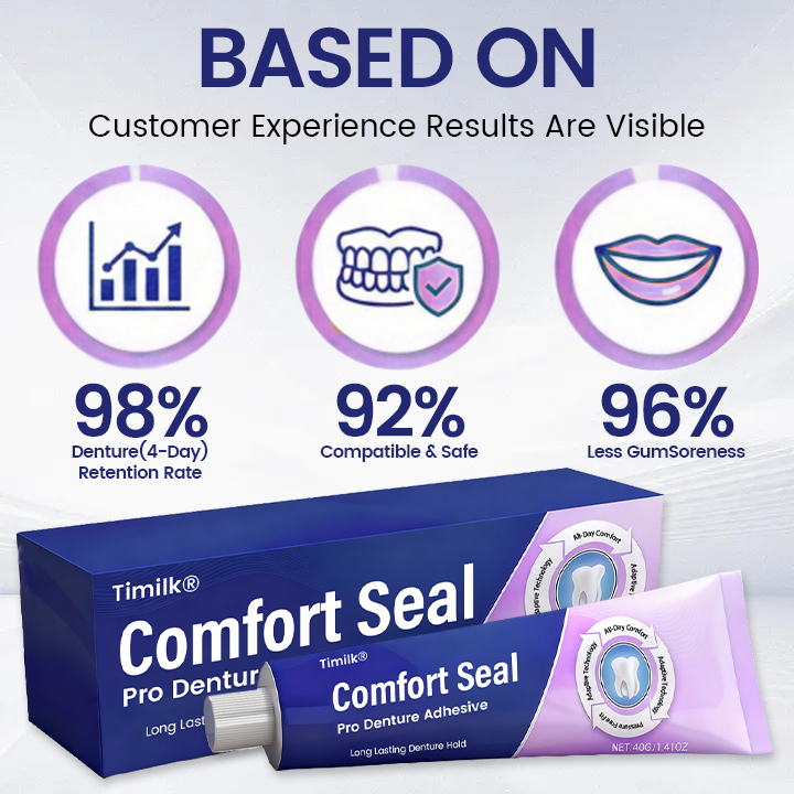 🔥 BEGRÆNSET SPECIELT TILBUD 🔥🦷💜FDA-certificeret (Klinisk bevist 96 timers fastholdelse for en sikker, komfortabel og zinkfri pasform til proteser)