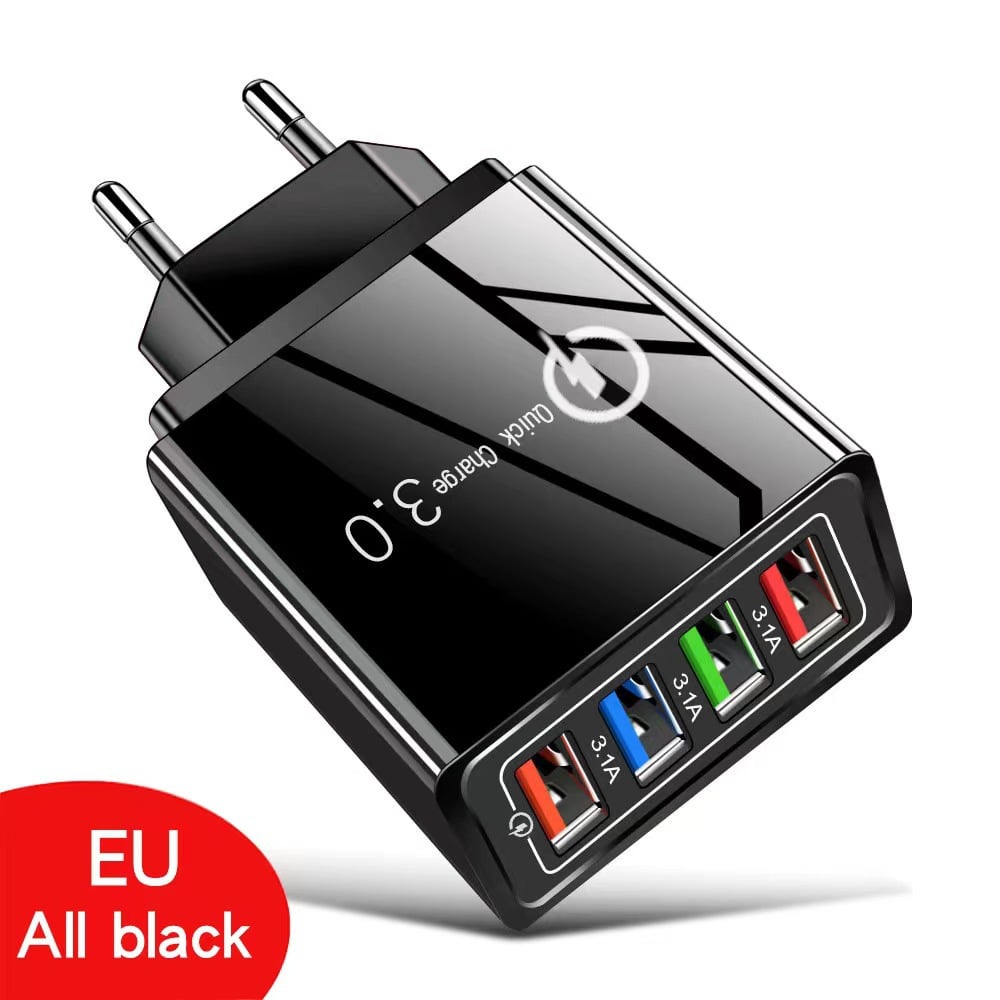 ⚡ Ladda 4x snabbare – 4-ports QC 3.0 snabbladdare med AI-prestandaboost! 🎉