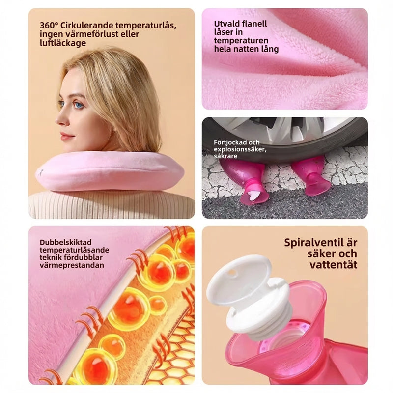 🔥🔥Nackhängande Varmvattenpåse med Tygöverdrag – Varm/Kall Terapi för Nacksmärta