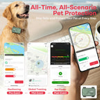 PetPhone til hunde og katte – 2-vejs PetChat, global GPS-tracker med geofence-alarmer, realtidssporing, sundhedsovervågning, kæledyrsfinder, IP67 vandtæt, op til 5 dages batterilevetid