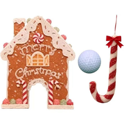 🍪 50% RABAT NU! ✨ Gingerbread Golf Sæt - Festligt julespil med 2 puttere og 6 huller til familiesjov i ferien 🎄🏌️‍♂️ 