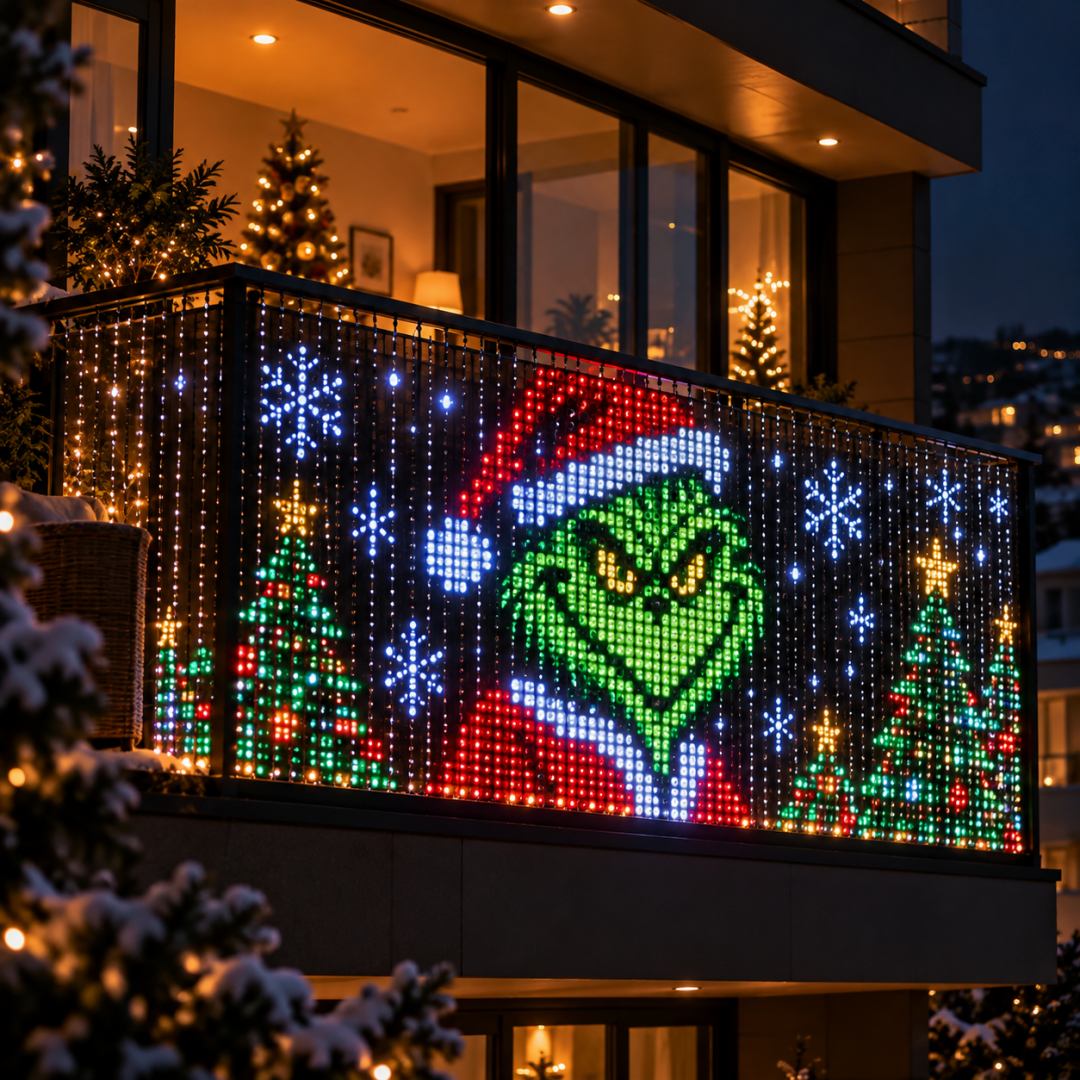 🎄 Skapa din egen ljusshow – Smart animerad LED-pixelgardin för julen! 🎉