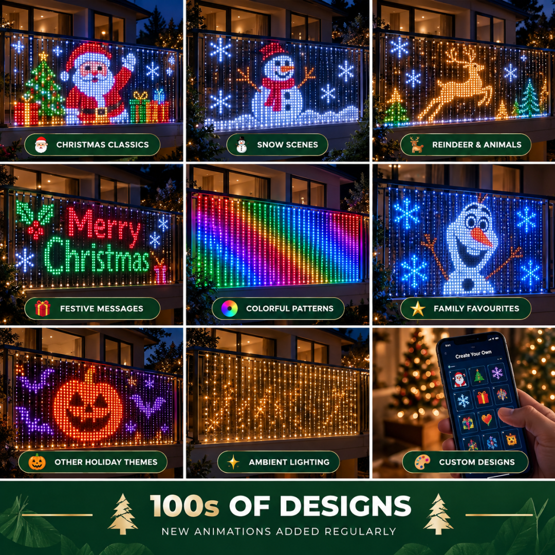 🎄 Skapa din egen ljusshow – Smart animerad LED-pixelgardin för julen! 🎉