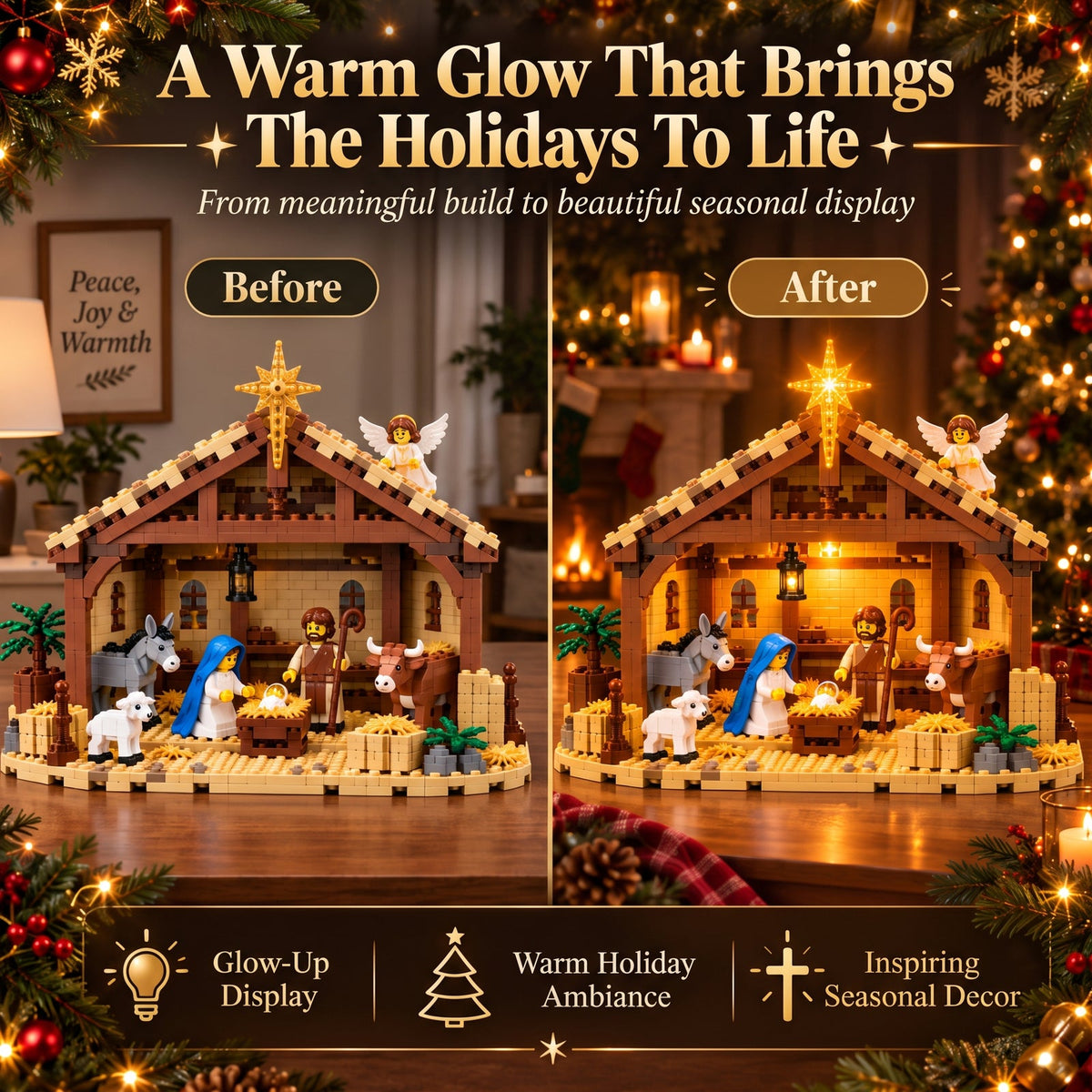 Nativity Scene Building Blocks Set – Starry Night Stable