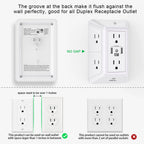 🔌✨Överspänningsskydd med 6 EU-uttag & 4 USB-portar, 4000W Väggadapter