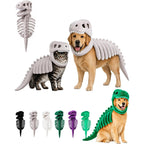 🦖 Gör ditt husdjur redo för Halloween – Cool dinosaurieskelettdräkt! 🎉