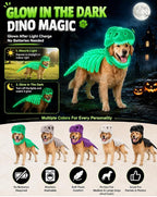 🦖 Gör ditt husdjur redo för Halloween – Cool dinosaurieskelettdräkt! 🎉