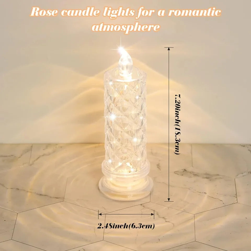 Rose Shadow LED flammeløse lys - Romantiske batteridrevne LED-lys til Valentinsdag, frierier, jubilæer, bryllupper og julepynt