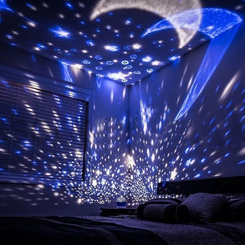 🌌✨Roterande stjärnprojektor – Perfekt present till barn & stjärnälskare!