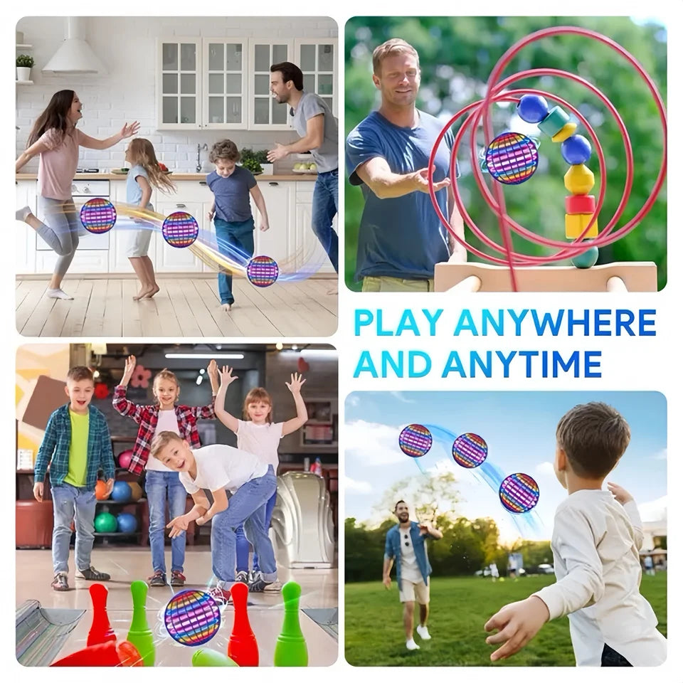 ✨🛸 Flyvende magisk kugle – LED-drone med boomerang og neonlys!
