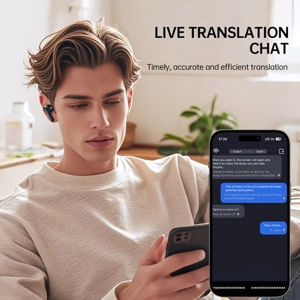 🎁🔥Trådlösa Bluetooth-översättningshörlurar med LED-skärm (passar iOS och Android)