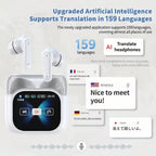 🎁🔥Trådlösa Bluetooth-översättningshörlurar med LED-skärm (passar iOS och Android)