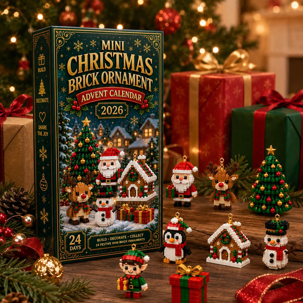 🔔🎄24-dagars mini-julklossadventskalender med julgransprydnader🧱