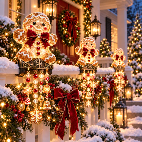 🎄 Julbelysning till verandaräcke – 4 festliga karaktärsdesigner