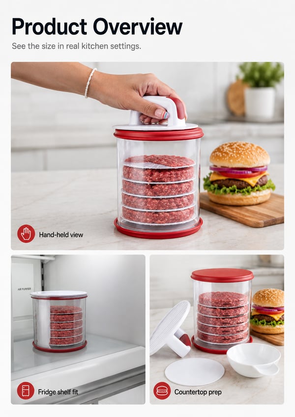 Perfekt hamburgerpress-set