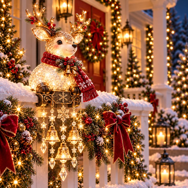 🎄 Julbelysning till verandaräcke – 4 festliga karaktärsdesigner