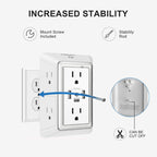 🔌✨Överspänningsskydd med 6 EU-uttag & 4 USB-portar, 4000W Väggadapter