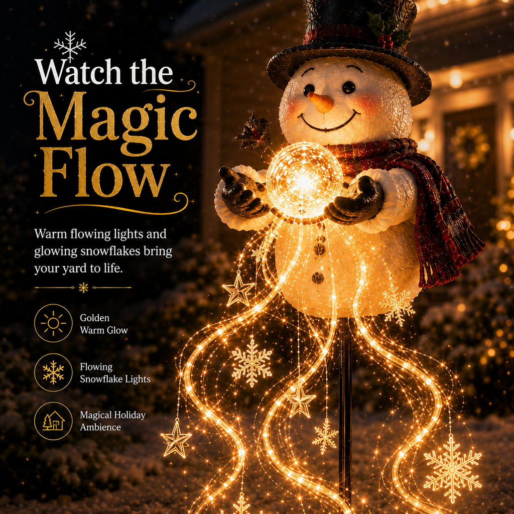 🎄49 % RABATT🎄 Magisk snögubbe-fontän – LED-julbelysning för trädgården med flödande snöflingeeffekt❄️