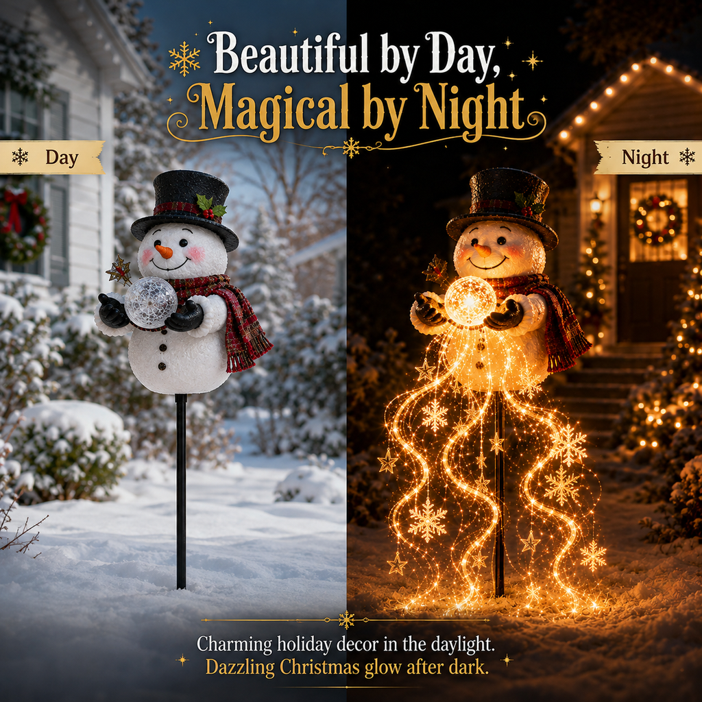 🎄49 % RABATT🎄 Magisk snögubbe-fontän – LED-julbelysning för trädgården med flödande snöflingeeffekt❄️