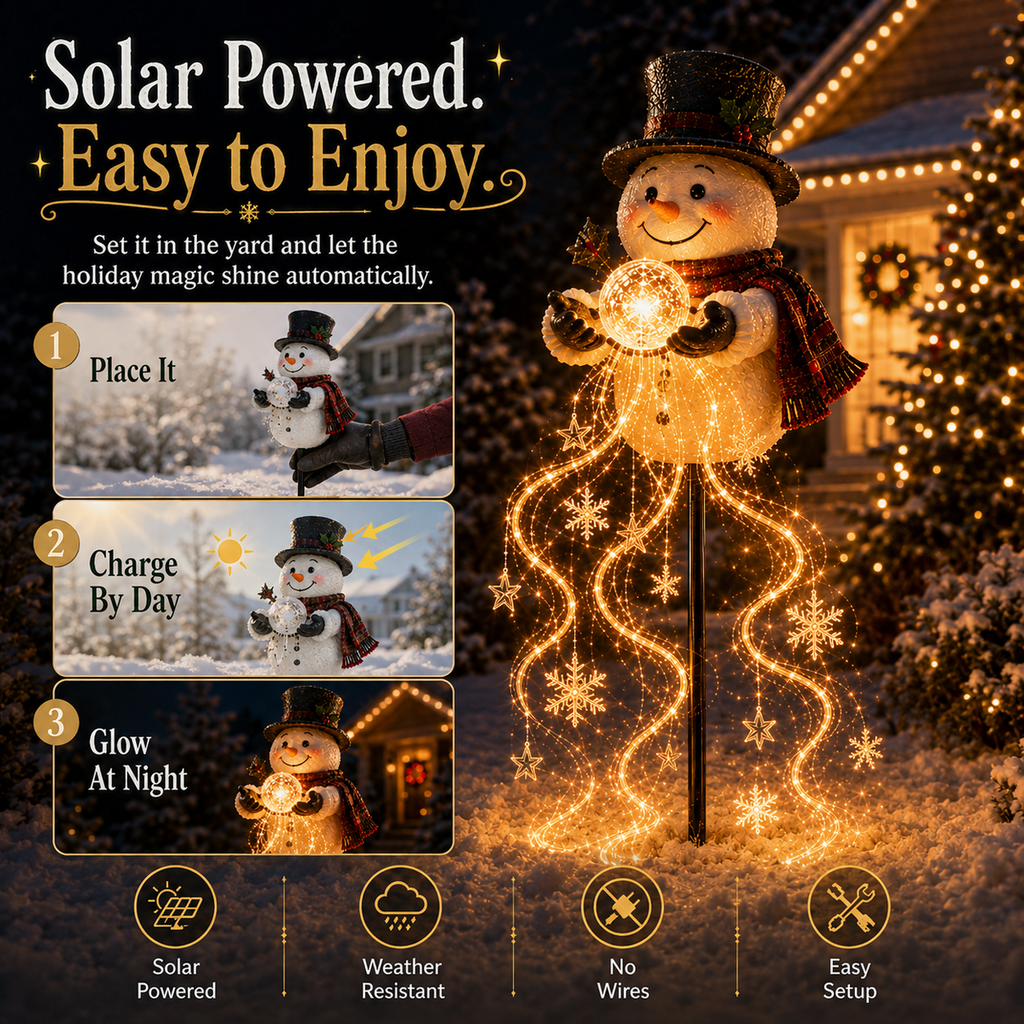 🎄49 % RABATT🎄 Magisk snögubbe-fontän – LED-julbelysning för trädgården med flödande snöflingeeffekt❄️