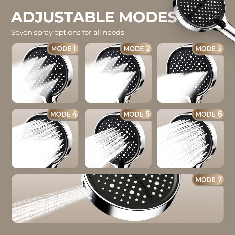 🔥 Højtryksbruser med justerbar stråle – 15 cm panel og 8 positioner for den ultimative bruseoplevelse! 🚿✨