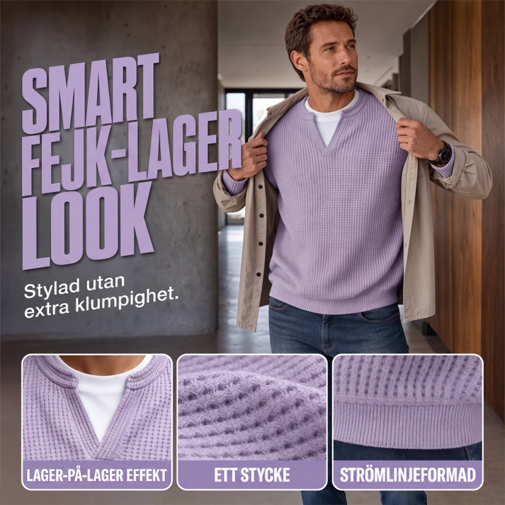 Ett måste🔥|👕 Strukturerad waffeltröja för män