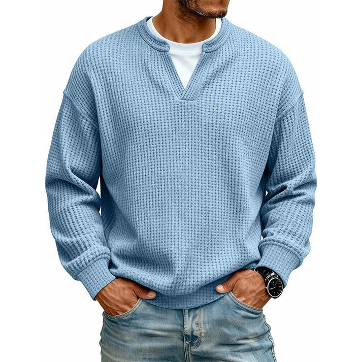 Ett måste🔥|👕 Strukturerad waffeltröja för män