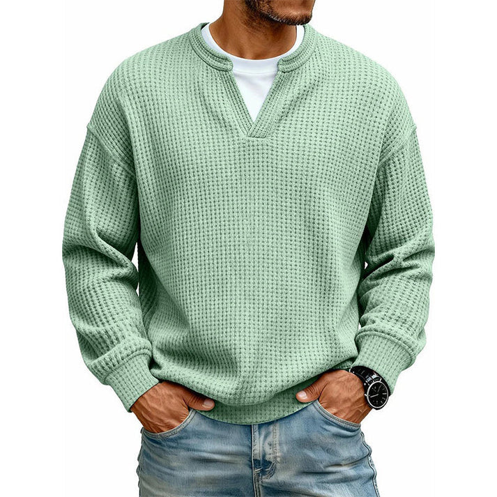 Ett måste🔥|👕 Strukturerad waffeltröja för män